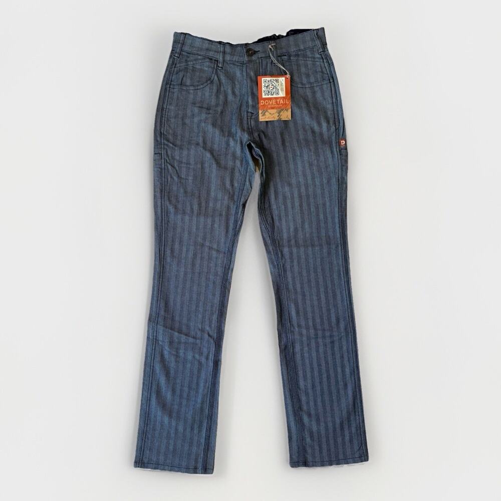 Dovetail Workwear Carpenter Pants Women's 00 Blue Vintage Stripe Outdoors NWT